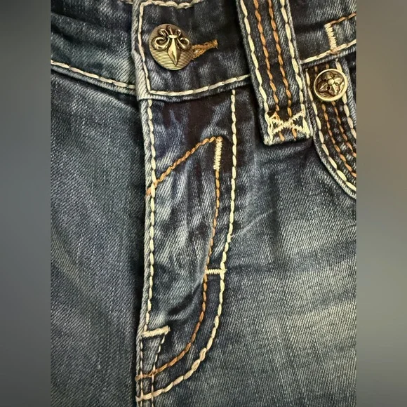 Rock Revival Blue Bootcut Jeans Classic Style - Picture 4 of 11